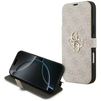 GUESS Book 4G Metal Logo vāciņš iPhone 18 Pro Max / 17 Pro Max - Rozā