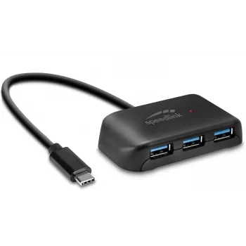 Speedlink Snappy Evo USB-C uz 4 portu USB 3.0 centrmezgls (SL-140202-BK)