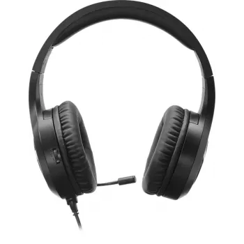 SPEEDLINK SL-450305-BK vadu on-ear spēļu austiņas ar trokšņus slāpējošu mikrofonu, USB-A, 30mm draiveri, 1.8m kabelis, melna
