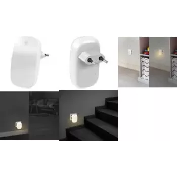 LogiLink LED014 LED naktsgaismas ligzda ar krēslas sensoru, ovāla, silti balta, 230V, 16A, balta
