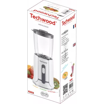 Techwood TBL-201 1,5 L galda blenderis, 300 W, nerūsējošā tērauda asmeņi, ledus drupināšana, balts