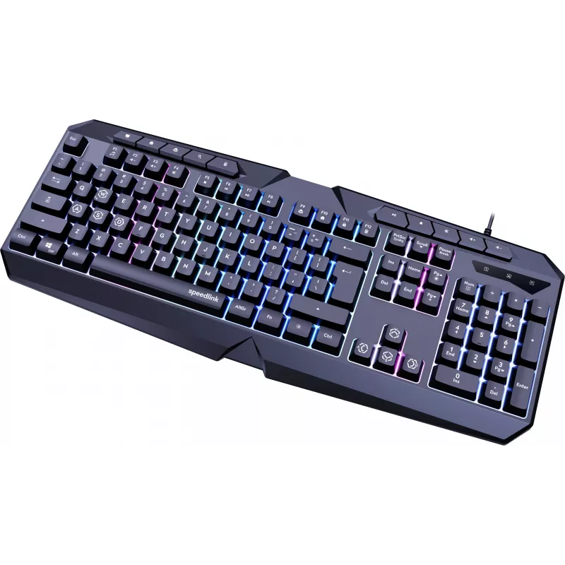 Speedlink Ludicium RGB Rainbow tastatūra, ASV izkārtojums (SL-670004-BK-US)