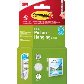 3M Command līmējamās sloksnes mazās, 4 gab., baltas (7100337181)