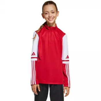 adidas Squadra 25 Treniņkrekls Bērniem ar Garām Piedurknēm un Pusgaro Rāvējslēdzēju Sarkanā Krāsā JD3026 116cm