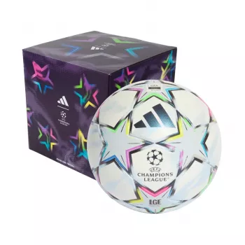 adidas UCL League 26/27 League Stage Box futbols, 4. izmērs, balts/zils/rozā/zaļš KE9771
