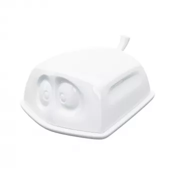 FIFTYEIGHT sviesta trauks Versteckt White – slēptās sejas porcelāna sviesta trauks