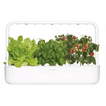 Click & Grow Smart Garden 9 iekštelpu dārzs ar LED augšanas gaismām, pašlaistīšanu, 9 augu pākstīm, balts