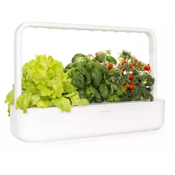 Click & Grow Smart Garden 9 iekštelpu dārzs ar LED augšanas gaismām, pašlaistīšanu, 9 augu pākstīm, balts