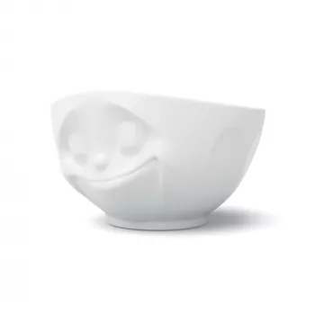 FIFTYEIGHT PRODUCTS Happy Face Bļoda 1000 ml Balts Porcelāns