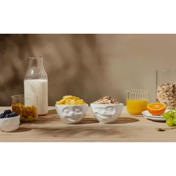 FIFTYEIGHT PRODUCTS Bļodu komplekts 200ml - Smiekli un Acumirkšķis, Balts (2 gab.)