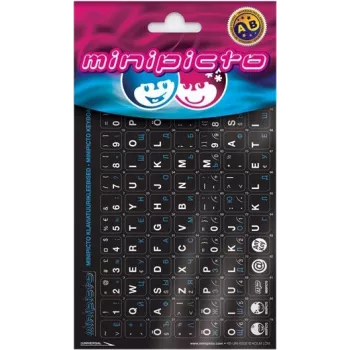 Kolm Lõvi Minipicto iglīmējošas uzlīmes klaviatūrai igauņu/krievu valodā, melnā/baltā/zilā krāsā (KB-UNI-EE02-BLK-BLUE)