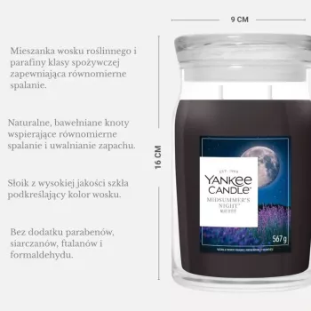 Yankee Candle Signature Midsummer's Night lielā burkas svece 567g