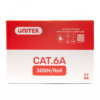 UNITEK C18121BL Cat. 6A S/FTP LSZH instalācijas tīkla kabelis, 305 m, zilā krāsā