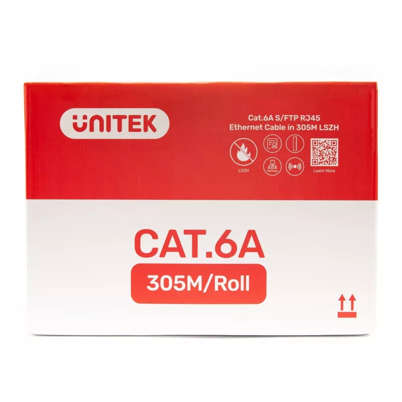 UNITEK C18121BL Cat. 6A S/FTP LSZH instalācijas tīkla kabelis, 305 m, zilā krāsā