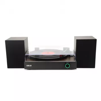 AKAI ATT-200SP Belt-Drive atskaņotājs ar USB ierakstu, 3 ātrumi, iebūvēts priekšpastiprinātājs, RCA un USB izejas, dimanta adata, noņemams putekļu vāks