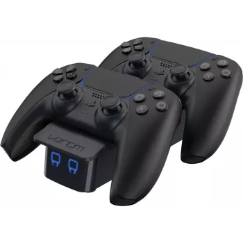 Venom Twin Docking Station PS5 DualSense kontrolieriem - Melna