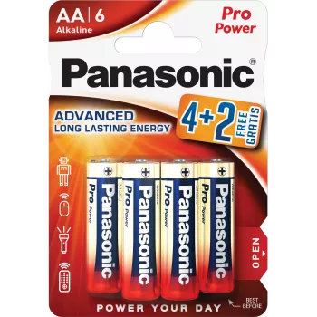 Panasonic Alkaline Power AA baterijas LR6PPG/6BP 4+2 bez maksas (6 gab.)