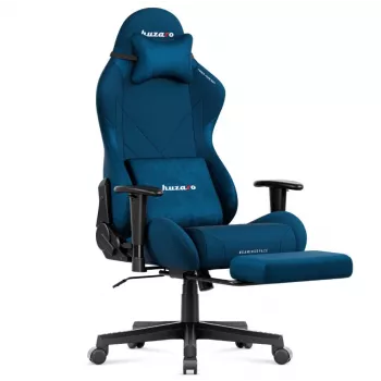 Huzaro Force 5.7 Blue ergonomiskais spēļu krēsls - PU āda, regulējami roku balsti, atzveltne ar atpakaļlieci, jostas un kakla spilveni