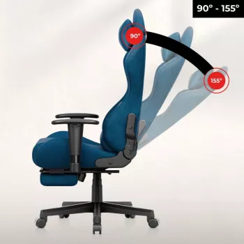 Huzaro Force 5.7 Blue ergonomiskais spēļu krēsls - PU āda, regulējami roku balsti, atzveltne ar atpakaļlieci, jostas un kakla spilveni