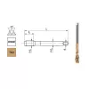 Mašīnas metriskais vītņurbis M10x1 DIN 371 C R40 6H HSSE TiN 800X