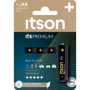 AA sārma baterija itson itsPREMIUM, 4 gab. iepakojums (LR6IPR/4CP)