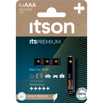 ITSON LR03IPR/4CP AAA sārma baterijas 1,5V 4 iepakojumā