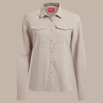 Craghoppers NosiLife Pro LS Shirt III sieviešu ceļojumu krekls - Soft Mushroom, XS
