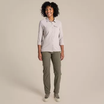 Craghoppers NosiLife Pro LS Shirt III sieviešu ceļojumu krekls - Soft Mushroom, XS