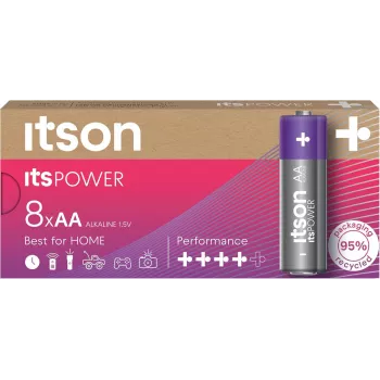 ITSON LR6IPO/8CB sārma AA baterijas (8 iepakojums)