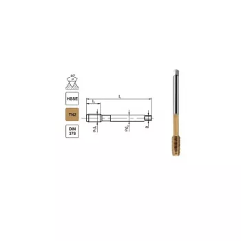 TAP M10 DIN-376B (6H) HSSE TN 800X - spirālveida mašīnurbis caurumiem
