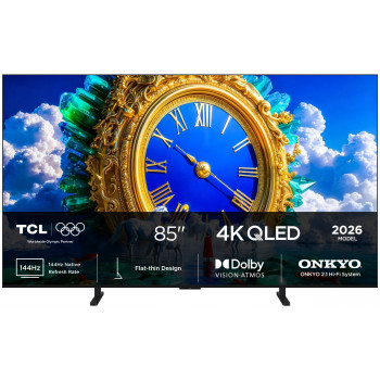 TCL 85A400 85 collu QLED 4K Ultra HD Google TV ar Dolby Vision un Atmos, HDR10+, 120Hz DLG, Game Master, 3x HDMI 2.1, Wi-Fi, Bluetooth, DVB-T2/C/S2, VESA 600x400, Enerģijas klase G