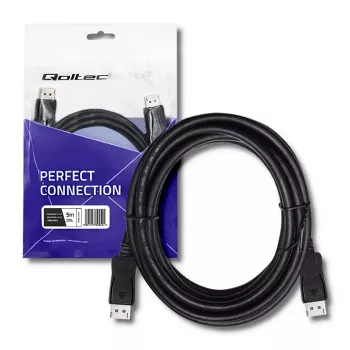 Qoltec DisplayPort v1.1 vīrietis-vīrietis 4K kabelis 5m melns