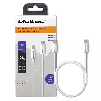 QOLTEC 52360 USB 2.0 Type-C kabelis 1,8 m melns
