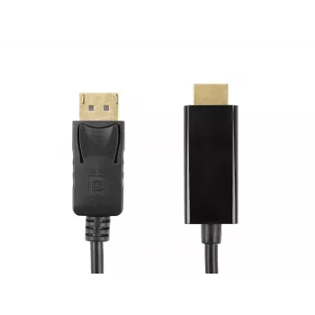Accura DisplayPort uz HDMI kabelis 3.0m 4K@60Hz 18Gbps HDCP 2.2, zeltīti kontakti, melns
