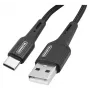 Somostel USB-A uz USB-C Quick Charge 3.0 kabelis 1m Melns