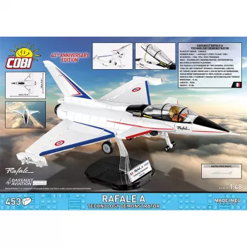 COBI Armed Forces Dassault Rafale C iznīcinātājs – 441 daļas, 1:48 mērogs, ar pilota figūru un statīvu