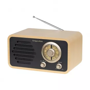KRUGER & MATZ KM0828 pārnēsājamais AM/FM radio ar AUX ieeju, teleskopisko antenu, nēsāšanas rokturi, melns