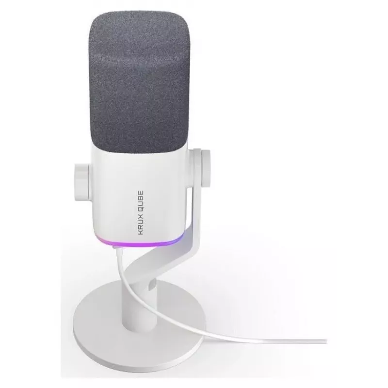 Krux Qube XLR/USB kondensatora mikrofons balts