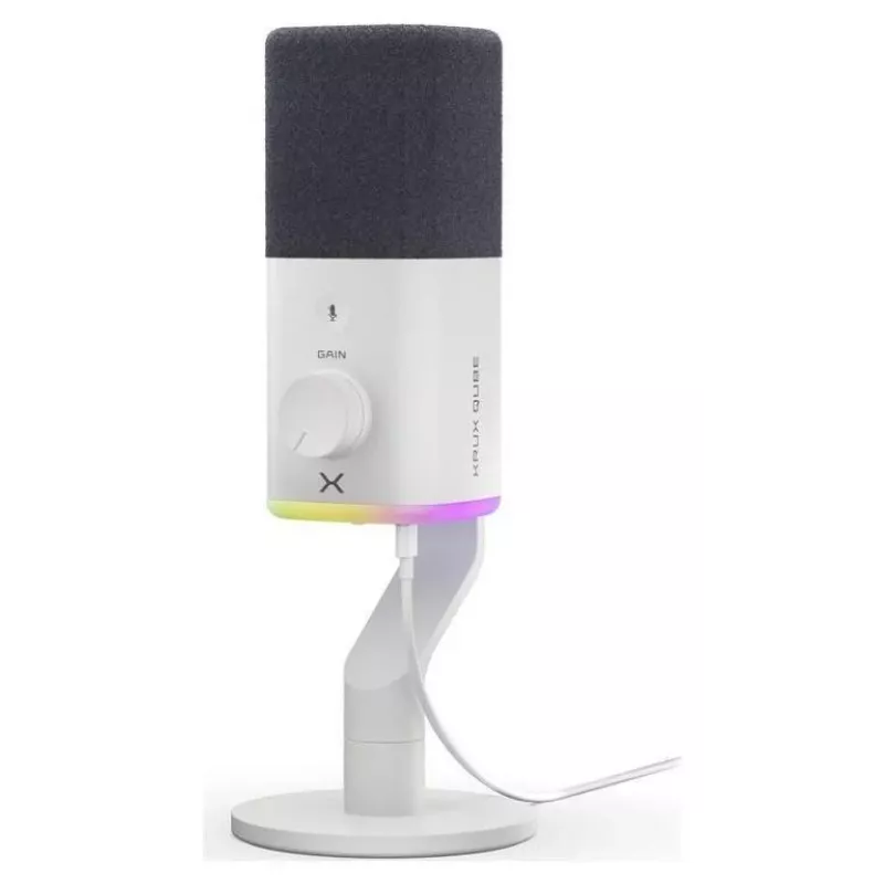 Krux Qube XLR/USB kondensatora mikrofons balts