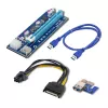 Qoltec Riser PCI-E ver. 007C USB 3.0 PCIe x1 uz x16 pagarinātājs ar 60cm kabeli, 4 cietajiem kondensatoriem, 6-pin/SATA/Molex barošanu, LED indikatoru