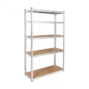 REBEL RB-1253 Metāla plaukts 205x120x45 cm Sudrabs, 5 plaukti, 875 kg kopējā slodze