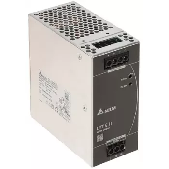 DIN sliedes barošanas bloks 480W 24V 20A, 1 fāze, 90–264VAC ieeja, 94% efektivitāte, aizsardzība pret pārslodzi/īssavienojumu/pārkaršanu/pārspriegumu, konvekcijas dzesēšana, -25°C līdz +70°C, UL/IEC/CE/RoHS