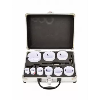 AWTOOLS Bimetal urbjzāģu komplekts 19-64 mm, 13 gab., Black Line, metāla futrālis