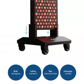 MEDIVON Lumera Stand mobils statīvs Lumera Plus un Lumera Max LED paneļiem, 4 ritenīši, melnā krāsā