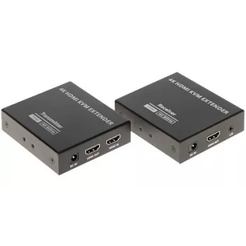 HDMI + USB KVM pagarinātājs pa IP, 4K@30Hz, 120m, PoE, IR, metāla korpuss