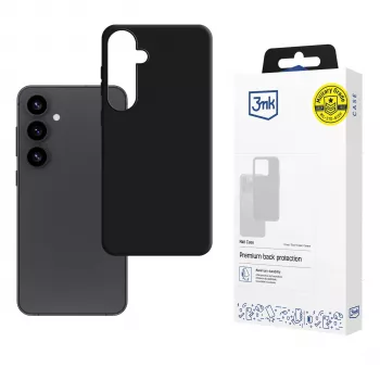 3mk Matt Case Samsung Galaxy S25 – plāns TPU aizmugures vāciņš ar Absorber125™ triecienaizsardzību, matēti melna pretpirkstu nospiedumu apdare