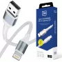 3mk Hyper Cable N-SERIES USB-A uz Lightning 2m 5V/2.4A 12W Balts