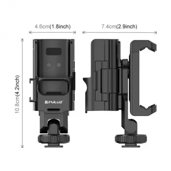 PULUZ paplašināšanas rāmis DJI Osmo Pocket 3 ar 1/4 collu vītni un tālruņa turētāju (PU726B)