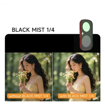 SUNNYLIFE Magnetic Black Mist 1/4 filtrs Insta360 X4 – kinematogrāfisks mīkstais mirdzums, magnētiskais stiprinājums, HD optiskais stikls