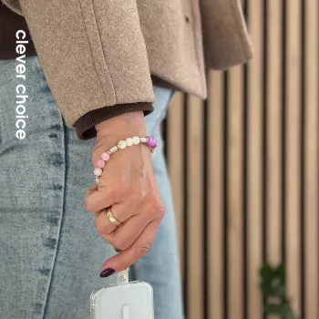 Crong Phone Charm Lanyard ar pasteļa pērlītēm – universāla plaukstas siksniņa viedtālruņiem